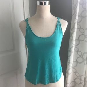Blue tank with lace back